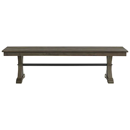 Farmhouse Dining Bench with Trestle Bar